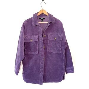 Forever 21 | Purple Oversized Velvet Button Down Jacket
